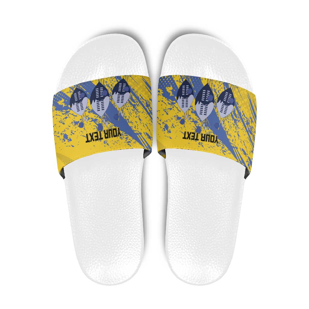 Eswatini Football Custom Slide Sandals Sihlangu Semnikati Yellow LT14