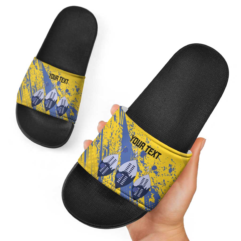 Eswatini Football Custom Slide Sandals Sihlangu Semnikati Yellow LT14