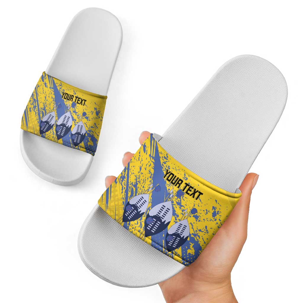 Eswatini Football Custom Slide Sandals Sihlangu Semnikati Yellow LT14