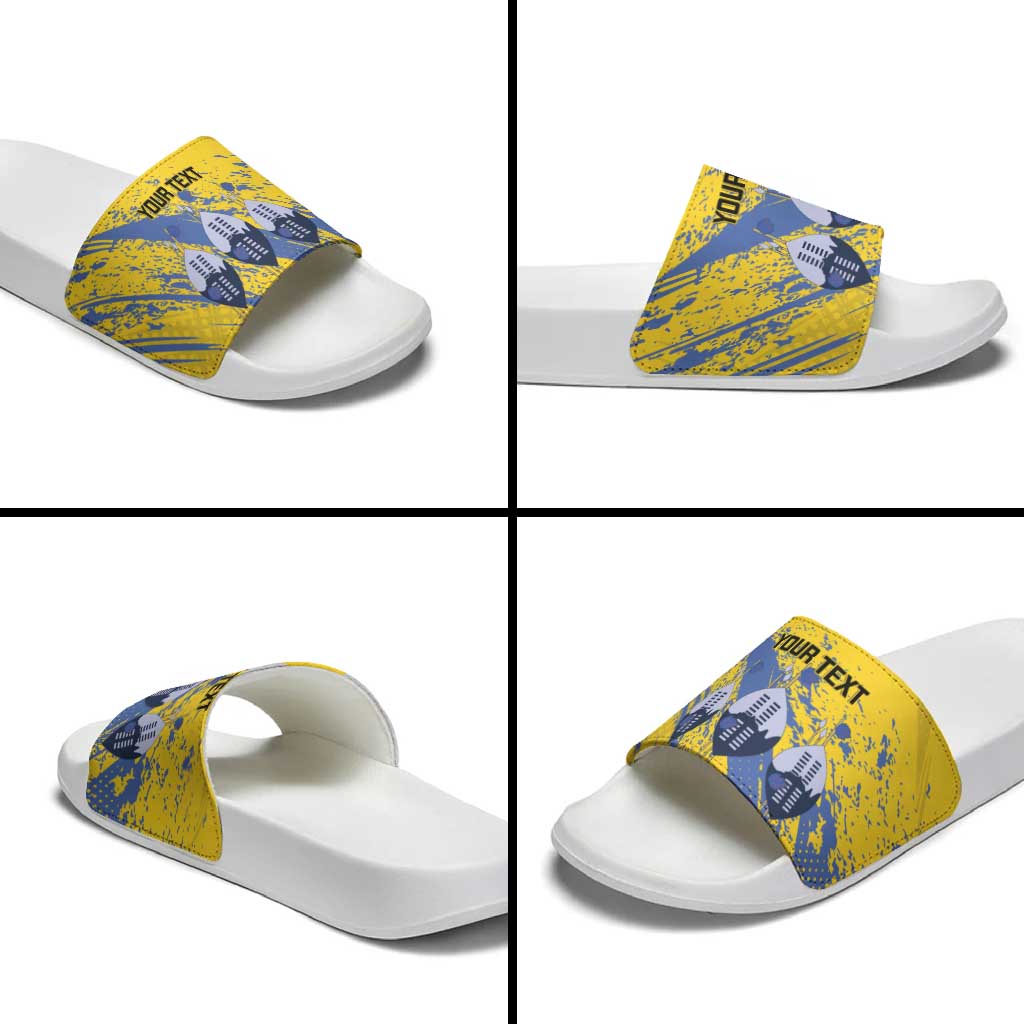 Eswatini Football Custom Slide Sandals Sihlangu Semnikati Yellow LT14