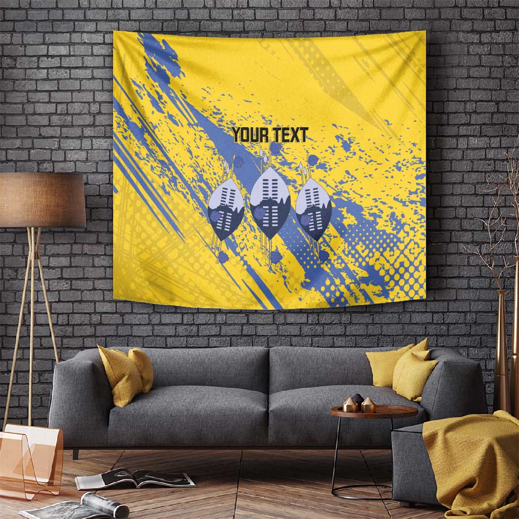 Eswatini Football Custom Tapestry Sihlangu Semnikati Yellow LT14