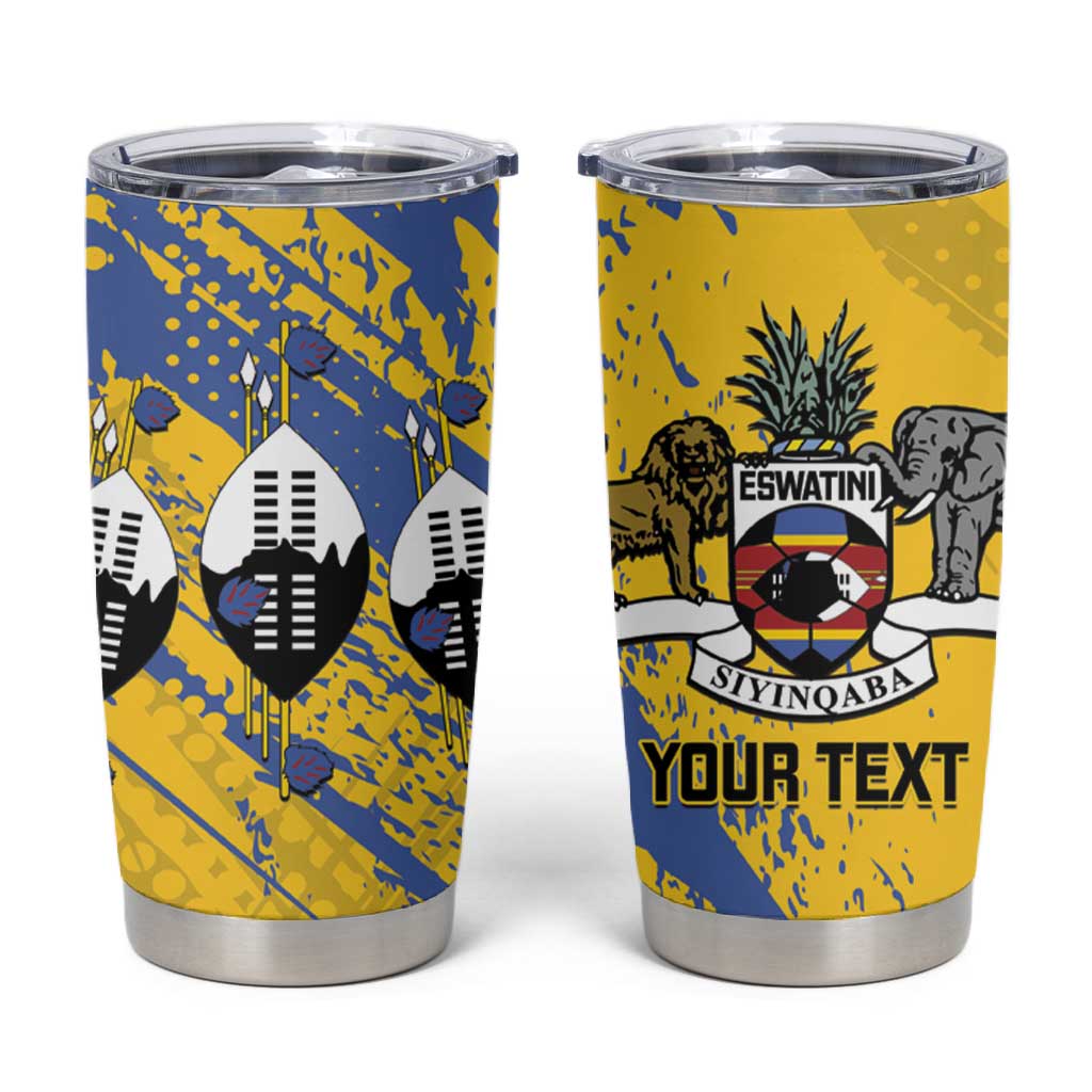 Eswatini Football Custom Tumbler Cup Sihlangu Semnikati Yellow LT14