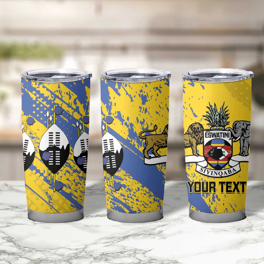 Eswatini Football Custom Tumbler Cup Sihlangu Semnikati Yellow LT14