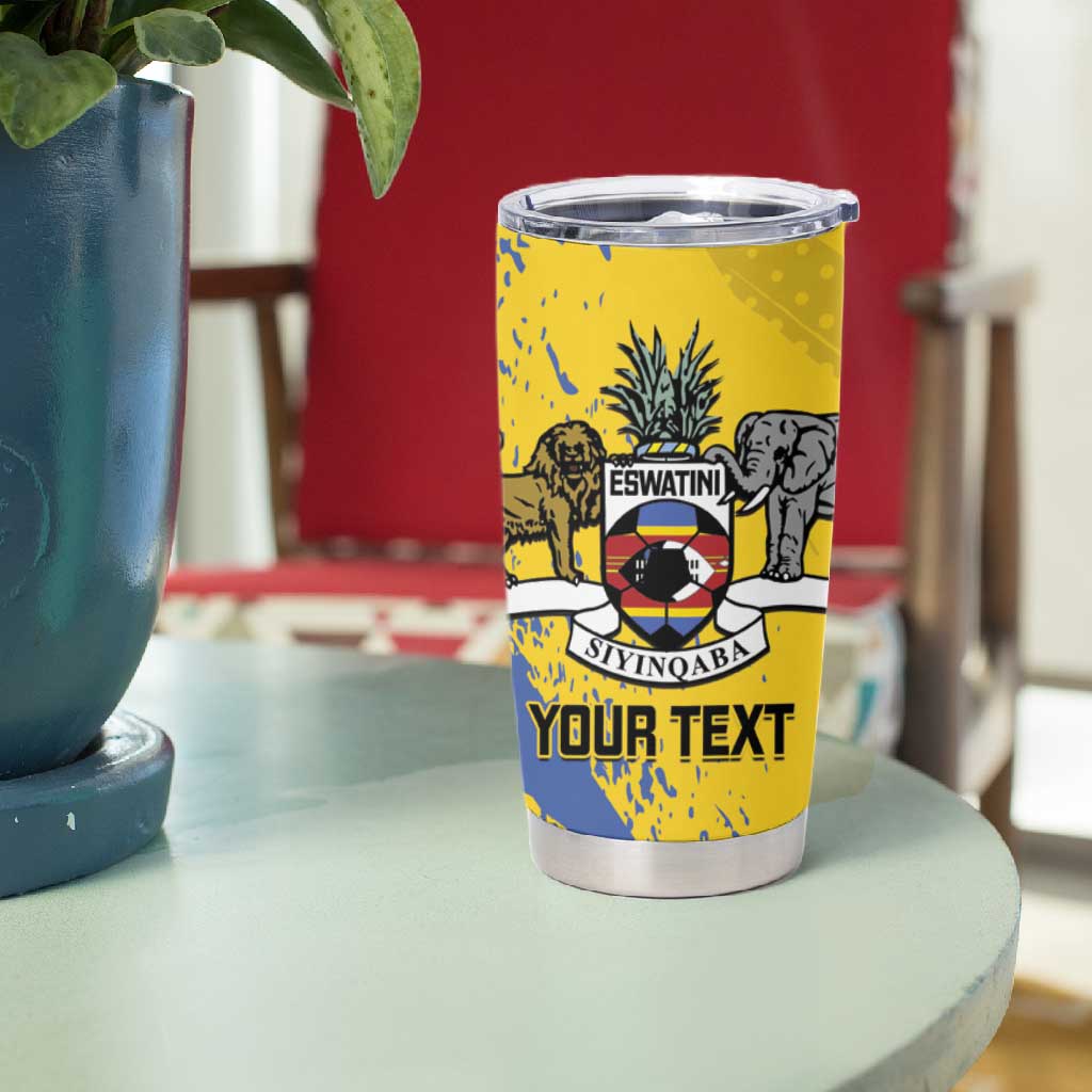 Eswatini Football Custom Tumbler Cup Sihlangu Semnikati Yellow LT14