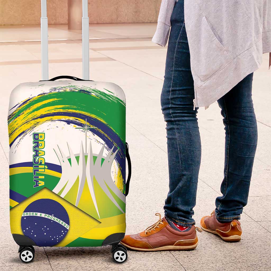 Brasilia Capital Luggage Cover Brazil Flag Metropolitan Cathedral LT14