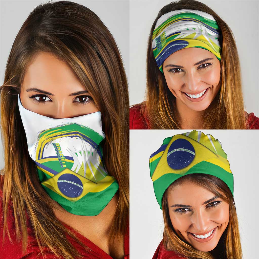 Brasilia Capital Neck Gaiter Brazil Flag Metropolitan Cathedral LT14