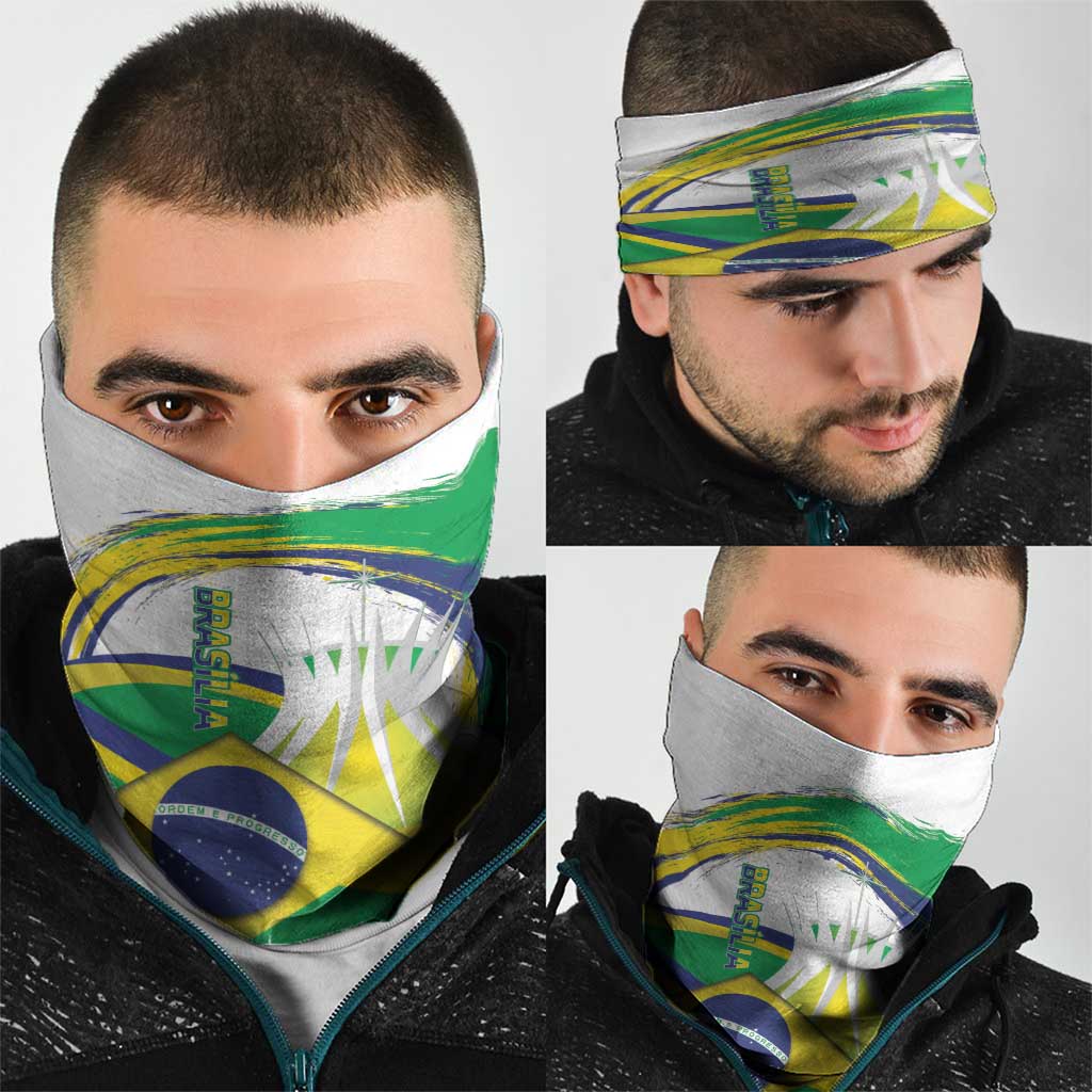 Brasilia Capital Neck Gaiter Brazil Flag Metropolitan Cathedral LT14