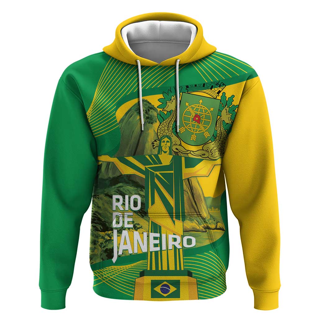 Rio de Janeiro Brazil Hoodie Christ the Redeemer Mix Sugarloaf Mountain LT14
