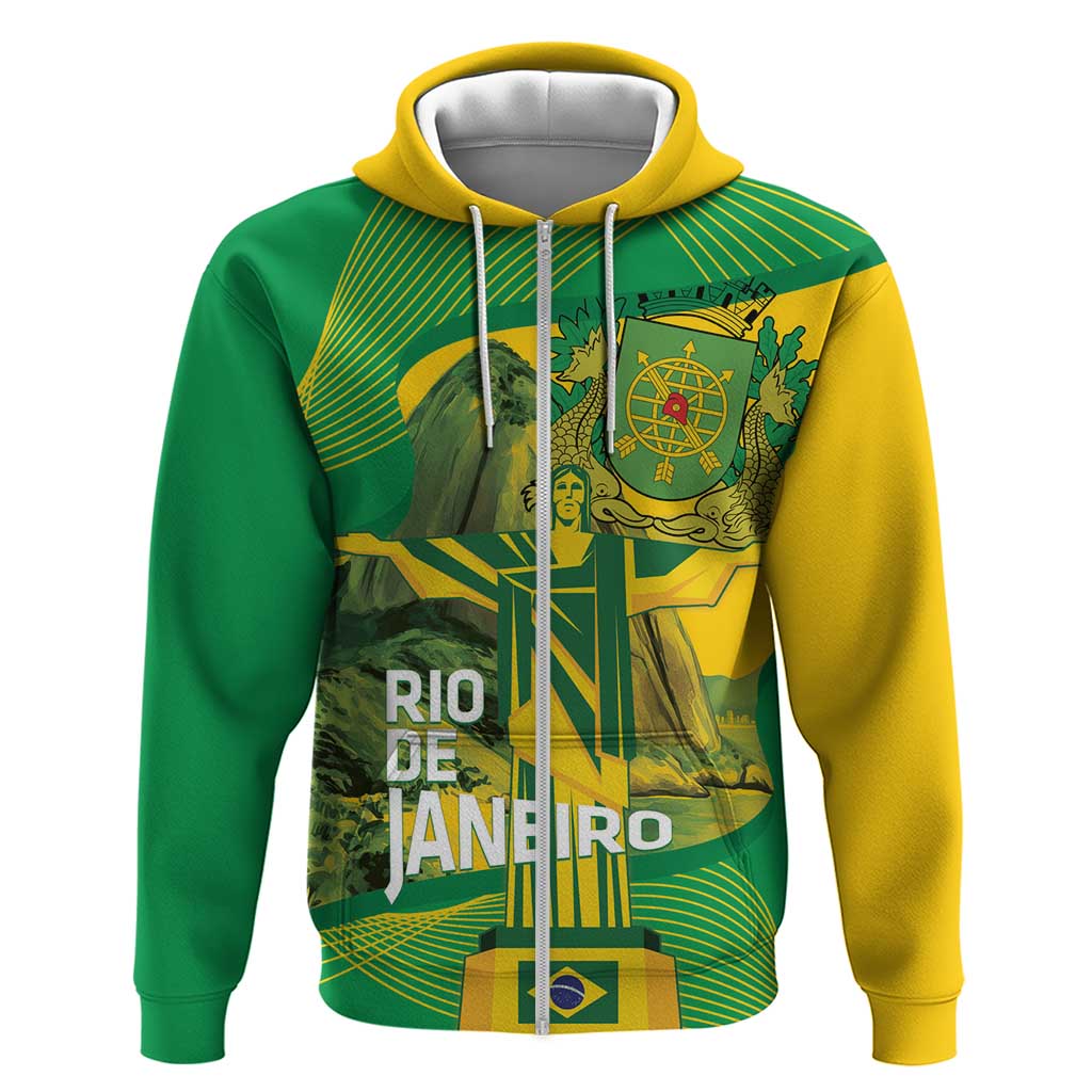 Rio de Janeiro Brazil Hoodie Christ the Redeemer Mix Sugarloaf Mountain LT14