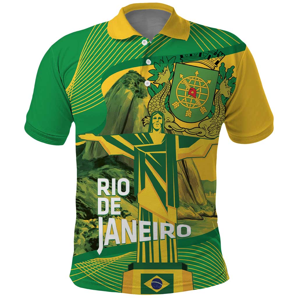 Rio de Janeiro Brazil Polo Shirt Christ the Redeemer Mix Sugarloaf Mountain LT14