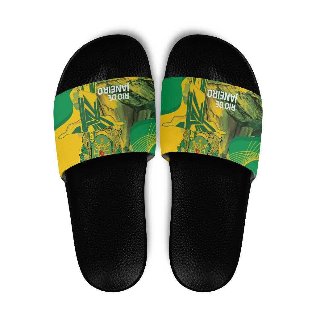 Rio de Janeiro Brazil Slide Sandals Christ the Redeemer Mix Sugarloaf Mountain LT14