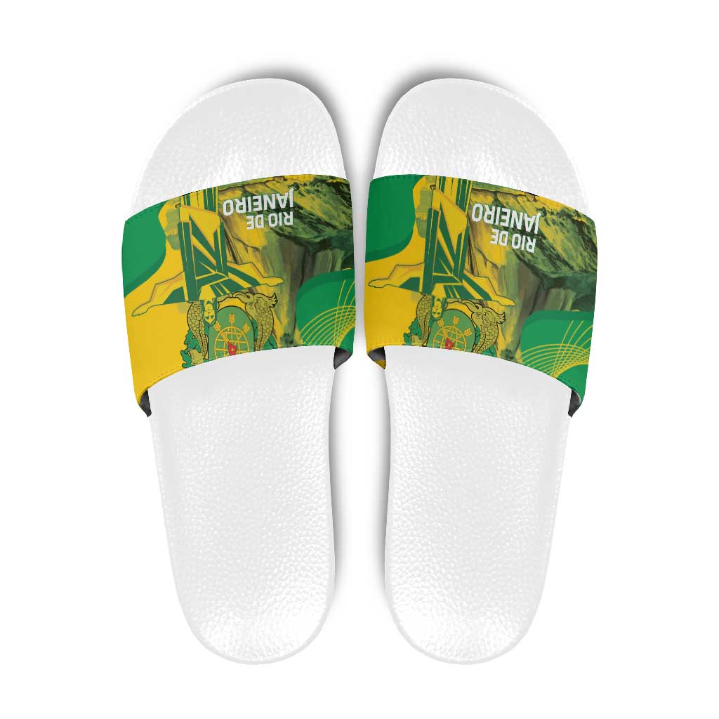 Rio de Janeiro Brazil Slide Sandals Christ the Redeemer Mix Sugarloaf Mountain LT14
