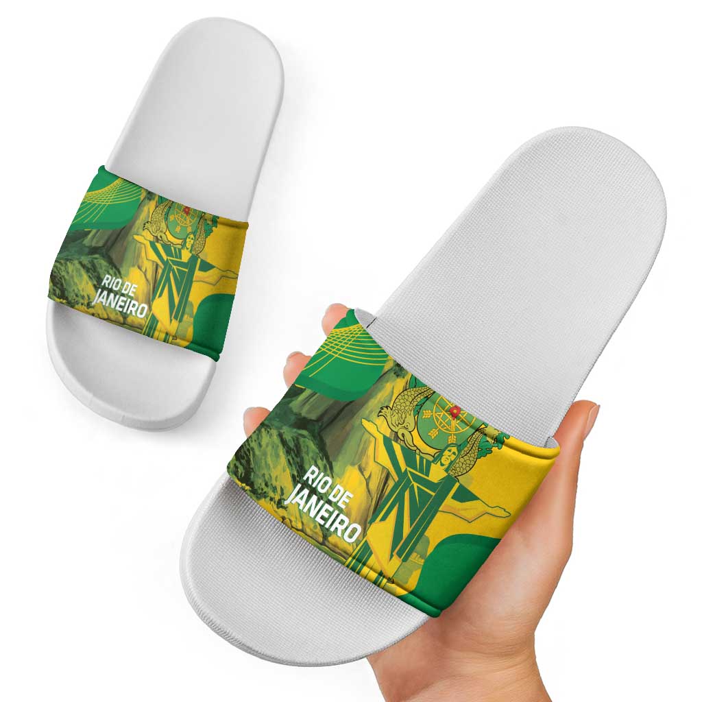 Rio de Janeiro Brazil Slide Sandals Christ the Redeemer Mix Sugarloaf Mountain LT14