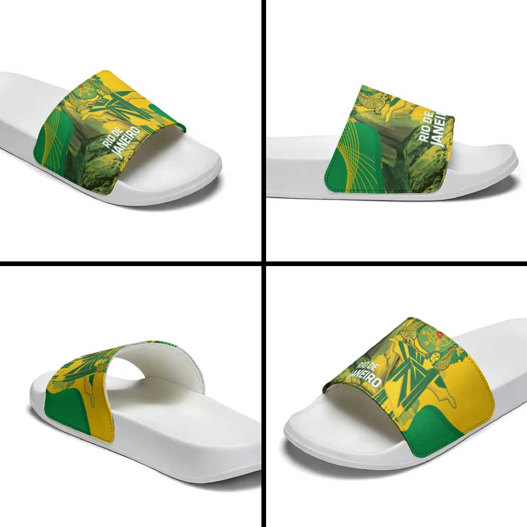 Rio de Janeiro Brazil Slide Sandals Christ the Redeemer Mix Sugarloaf Mountain LT14