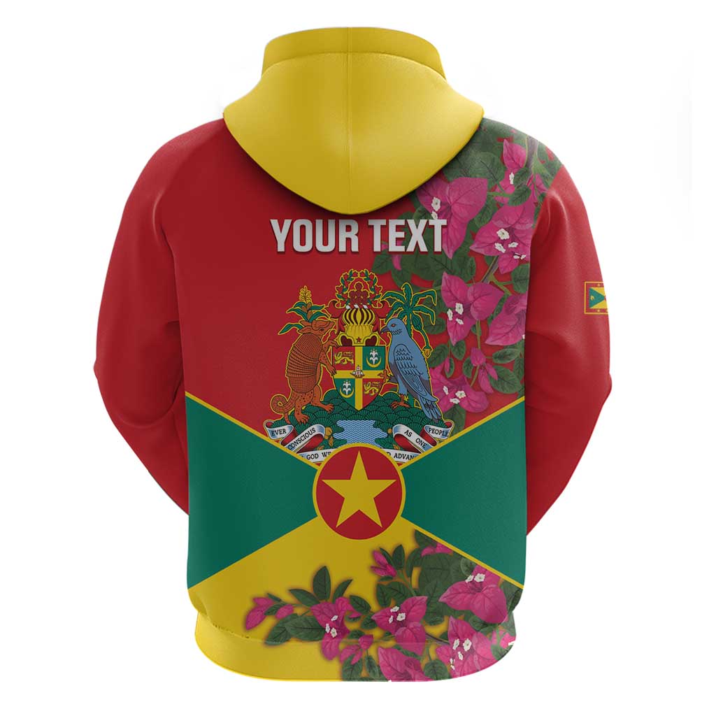 Grenada 1974 Hoodie Gwenad Map With Bougainvillea - Flag Color LT14