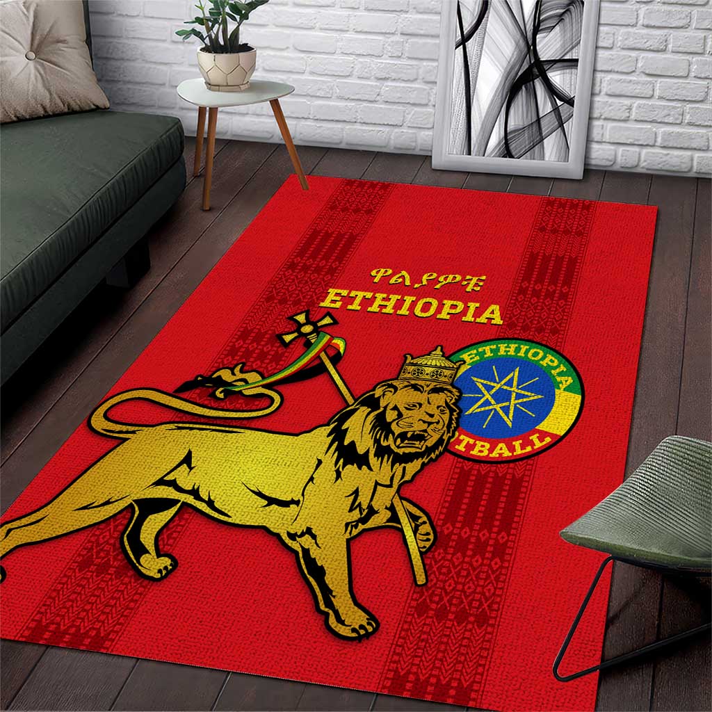 Ethiopia Football Area Rug 2024 Go Champions Walia Ibex LT14