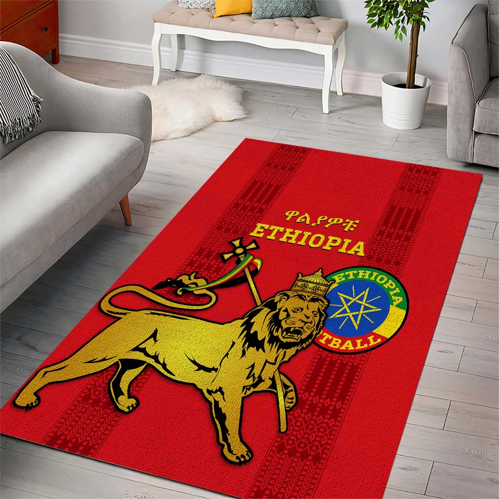 Ethiopia Football Area Rug 2024 Go Champions Walia Ibex LT14