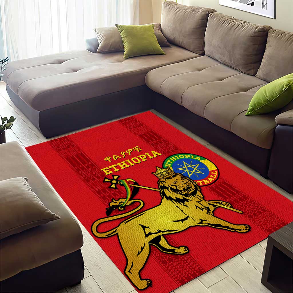 Ethiopia Football Area Rug 2024 Go Champions Walia Ibex LT14