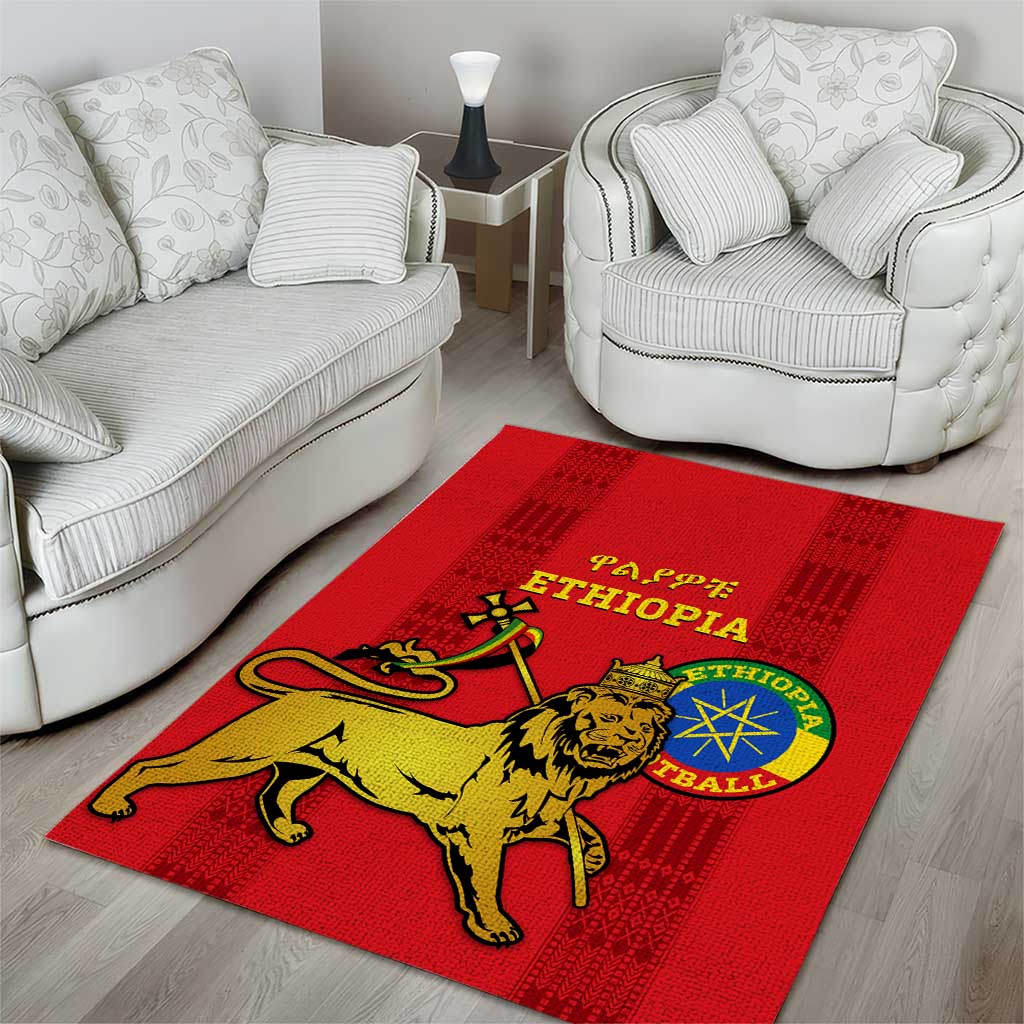 Ethiopia Football Area Rug 2024 Go Champions Walia Ibex LT14