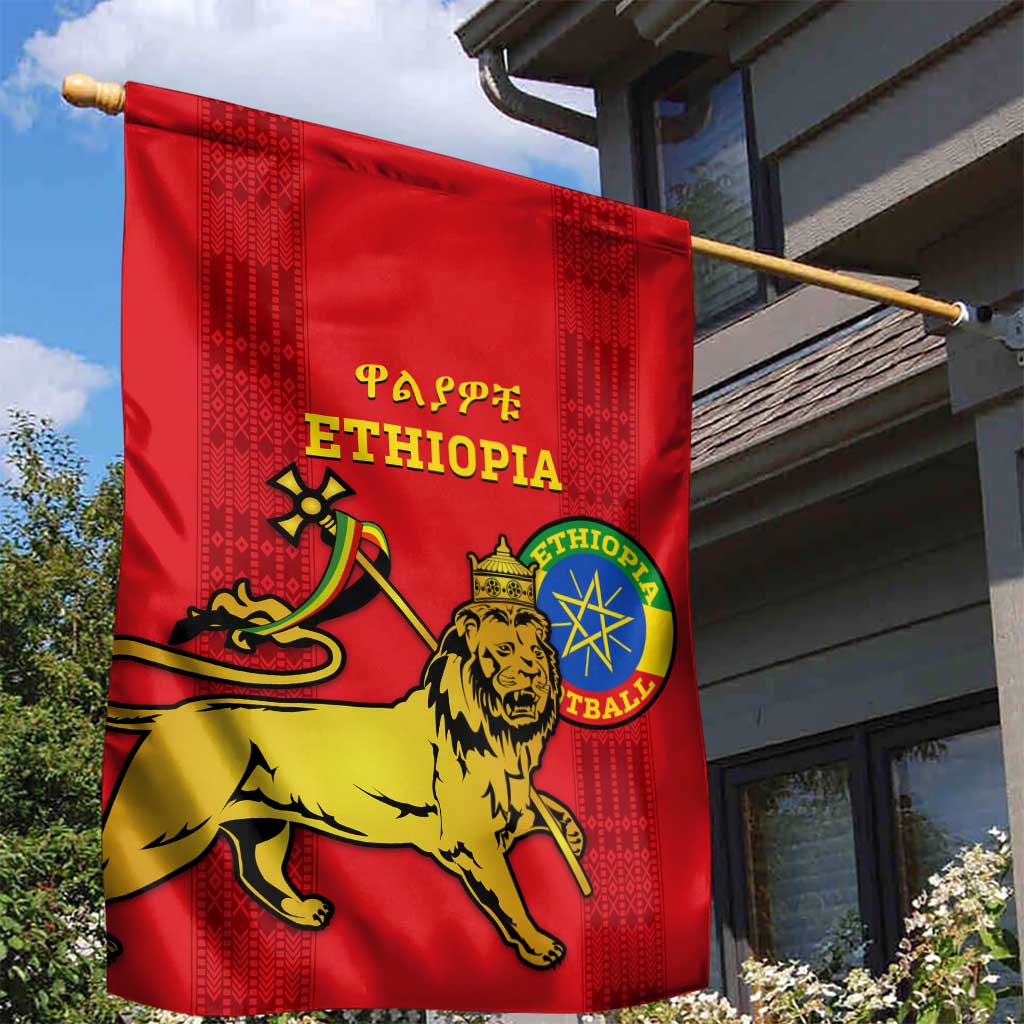Ethiopia Football Garden Flag 2024 Go Champions Walia Ibex LT14