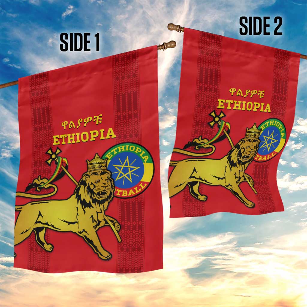 Ethiopia Football Garden Flag 2024 Go Champions Walia Ibex LT14