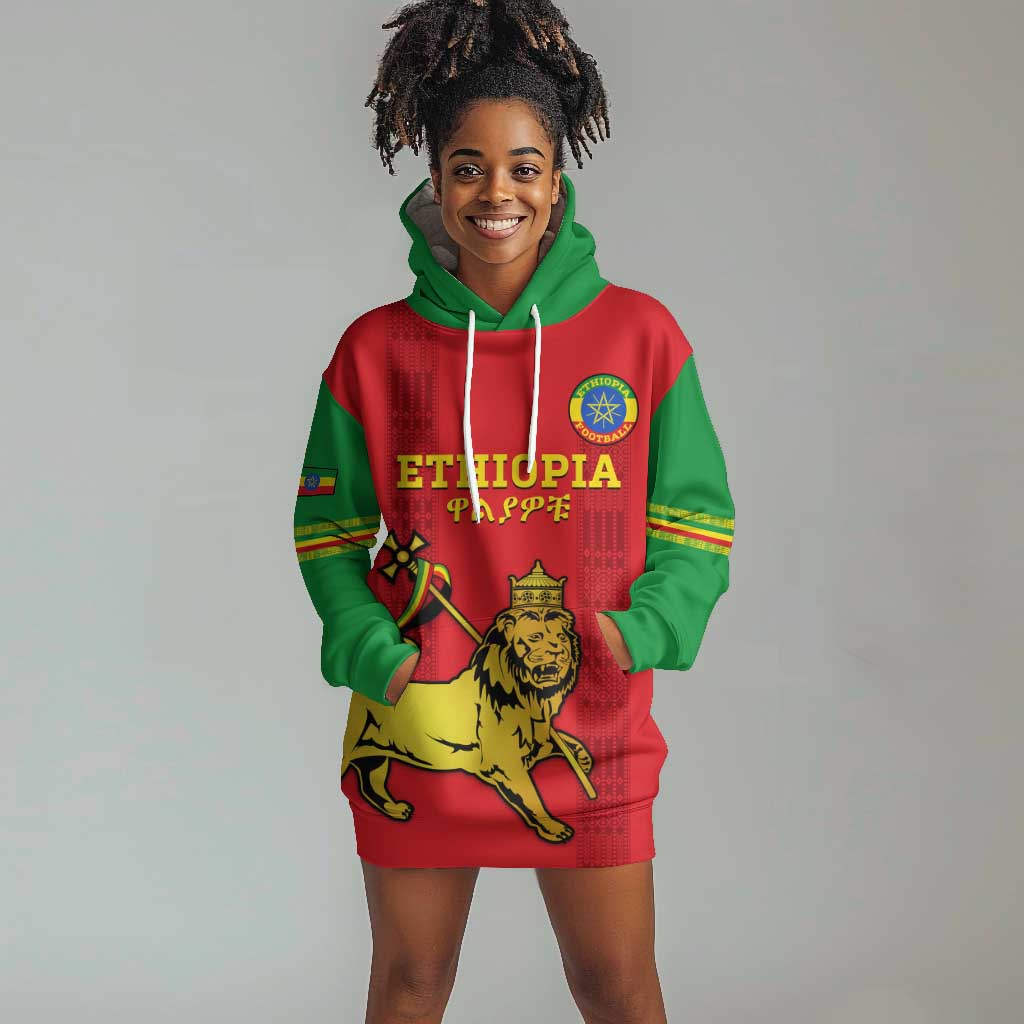 Custom Ethiopia Football Hoodie Dress 2024 Go Champions Walia Ibex LT14