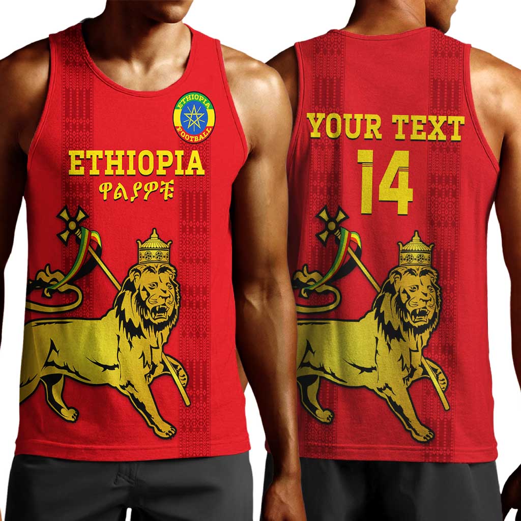 Custom Ethiopia Football Men Tank Top 2024 Go Champions Walia Ibex LT14