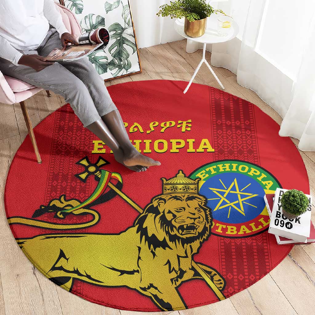 Ethiopia Football Round Carpet 2024 Go Champions Walia Ibex LT14