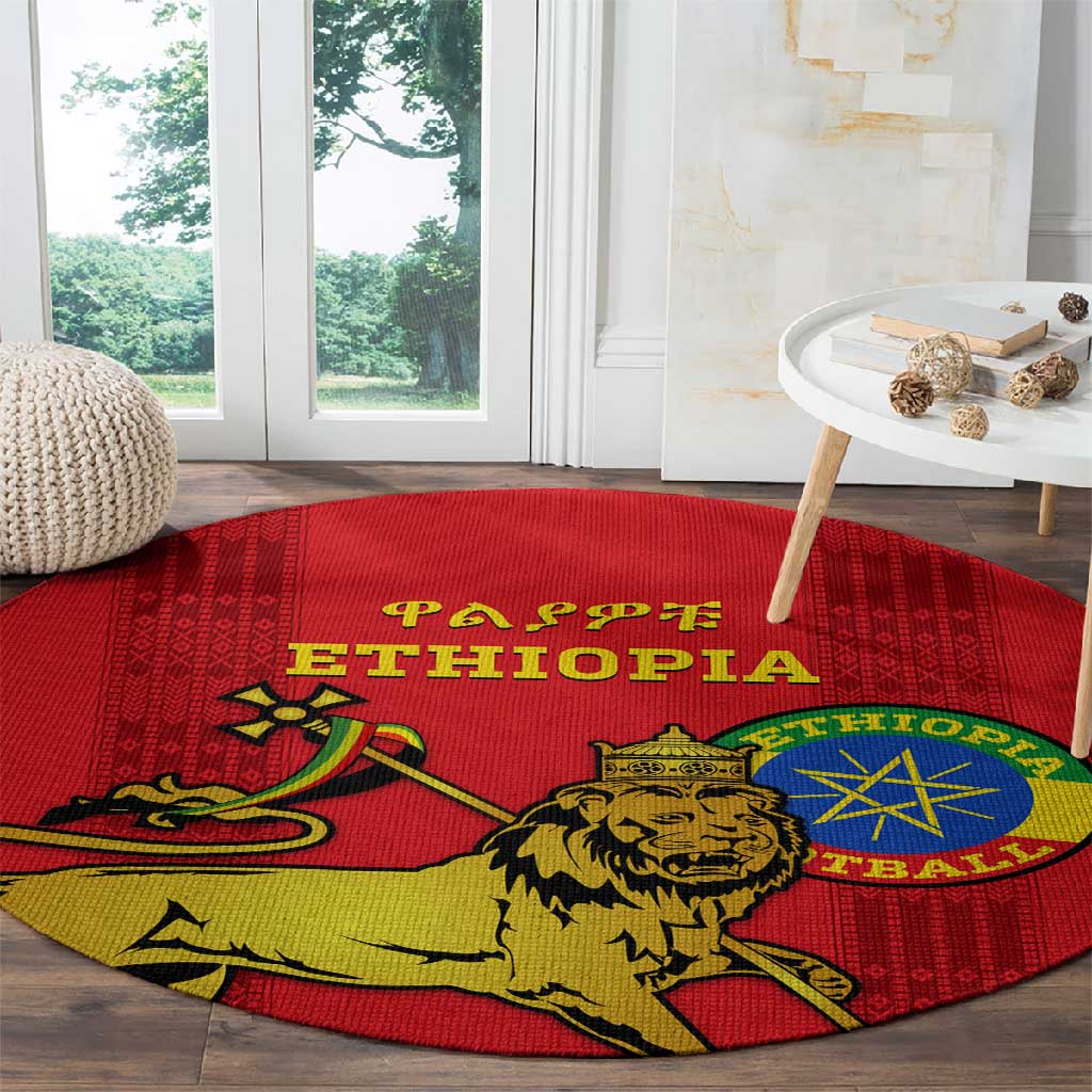Ethiopia Football Round Carpet 2024 Go Champions Walia Ibex LT14