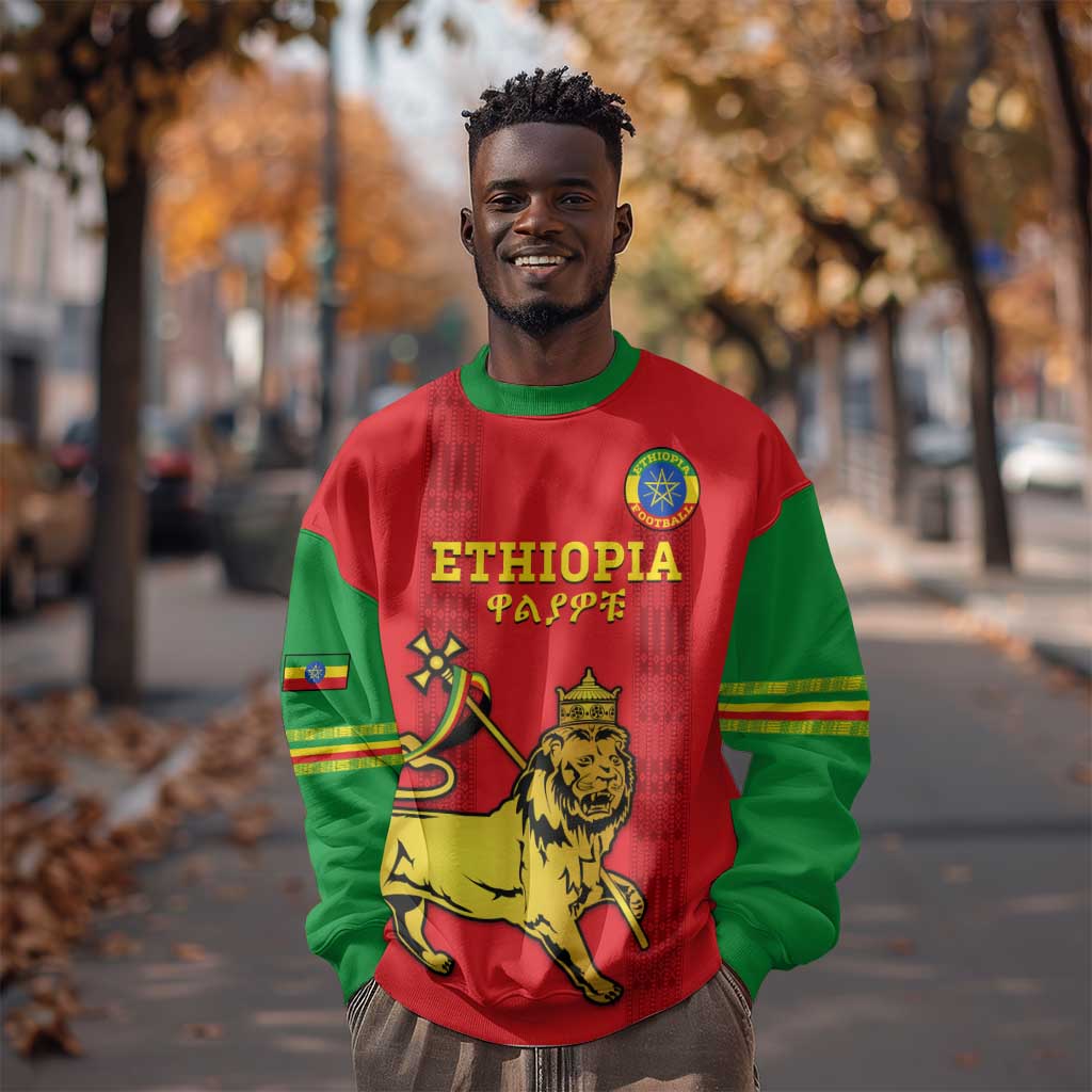 Custom Ethiopia Football Sweatshirt 2024 Go Champions Walia Ibex LT14