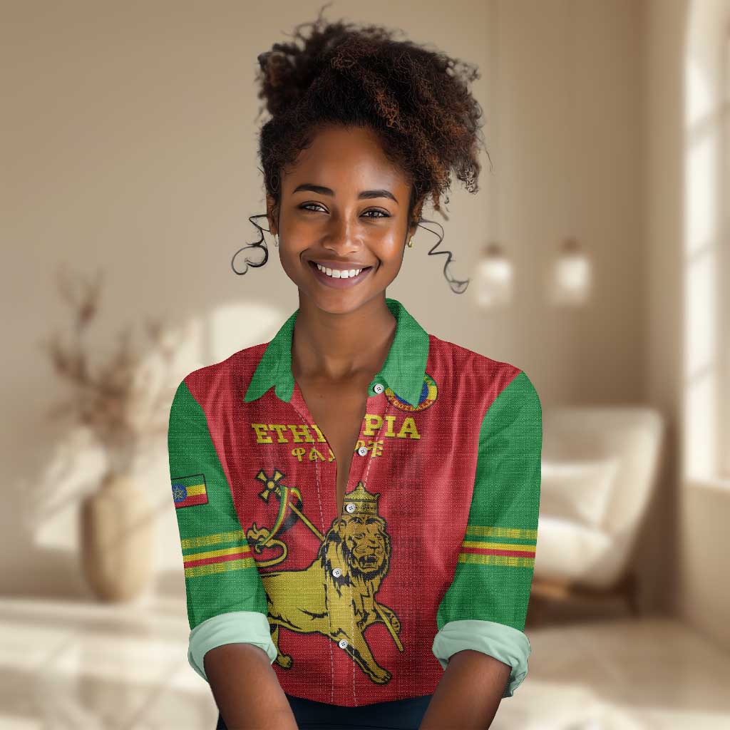 Custom Ethiopia Football Women Casual Shirt 2024 Go Champions Walia Ibex LT14