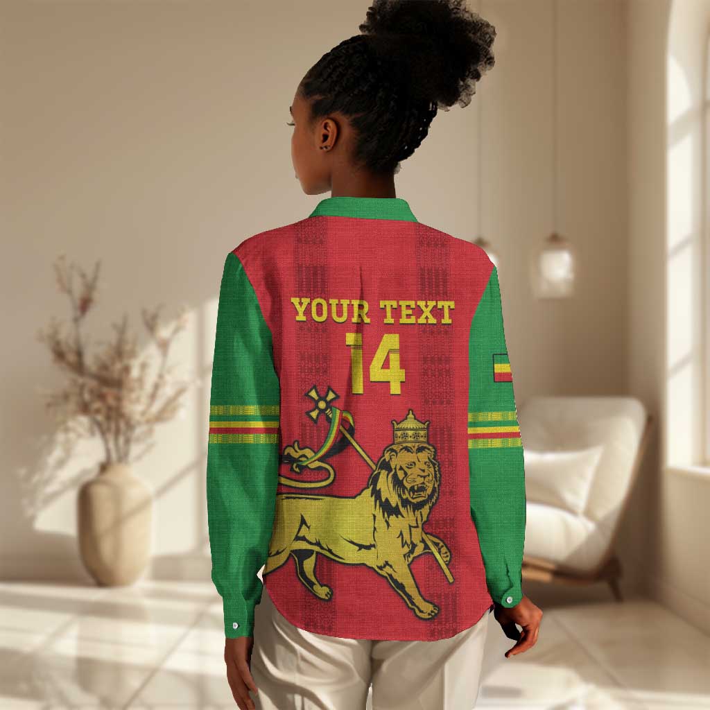 Custom Ethiopia Football Women Casual Shirt 2024 Go Champions Walia Ibex LT14