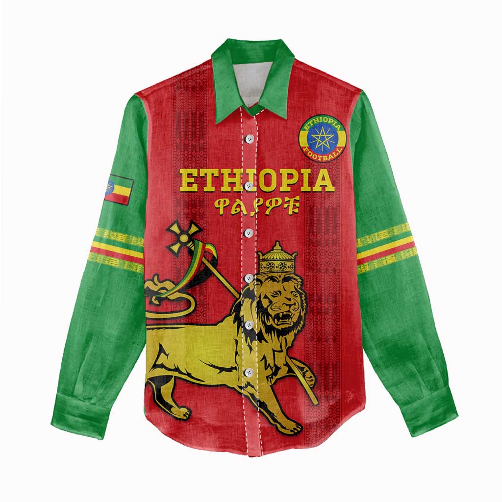 Custom Ethiopia Football Women Casual Shirt 2024 Go Champions Walia Ibex LT14