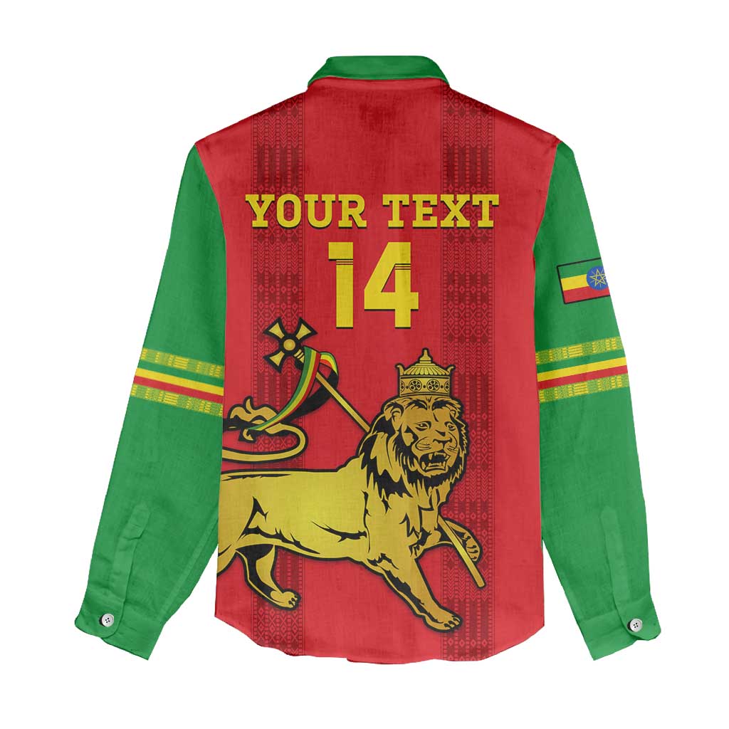 Custom Ethiopia Football Women Casual Shirt 2024 Go Champions Walia Ibex LT14