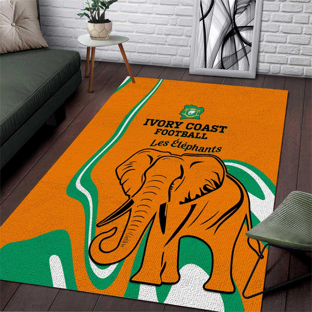 Ivory Coast Football Area Rug 2024 Go Champions Les Elephants LT14