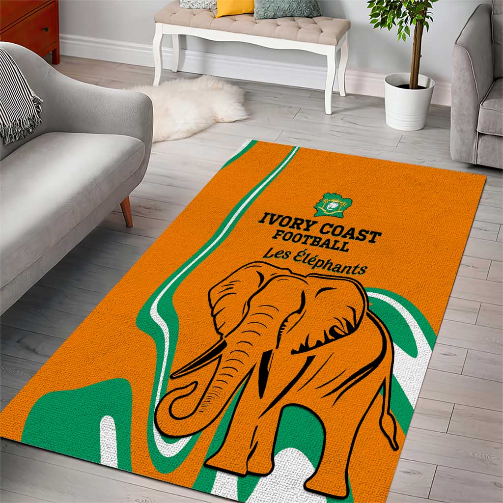 Ivory Coast Football Area Rug 2024 Go Champions Les Elephants LT14