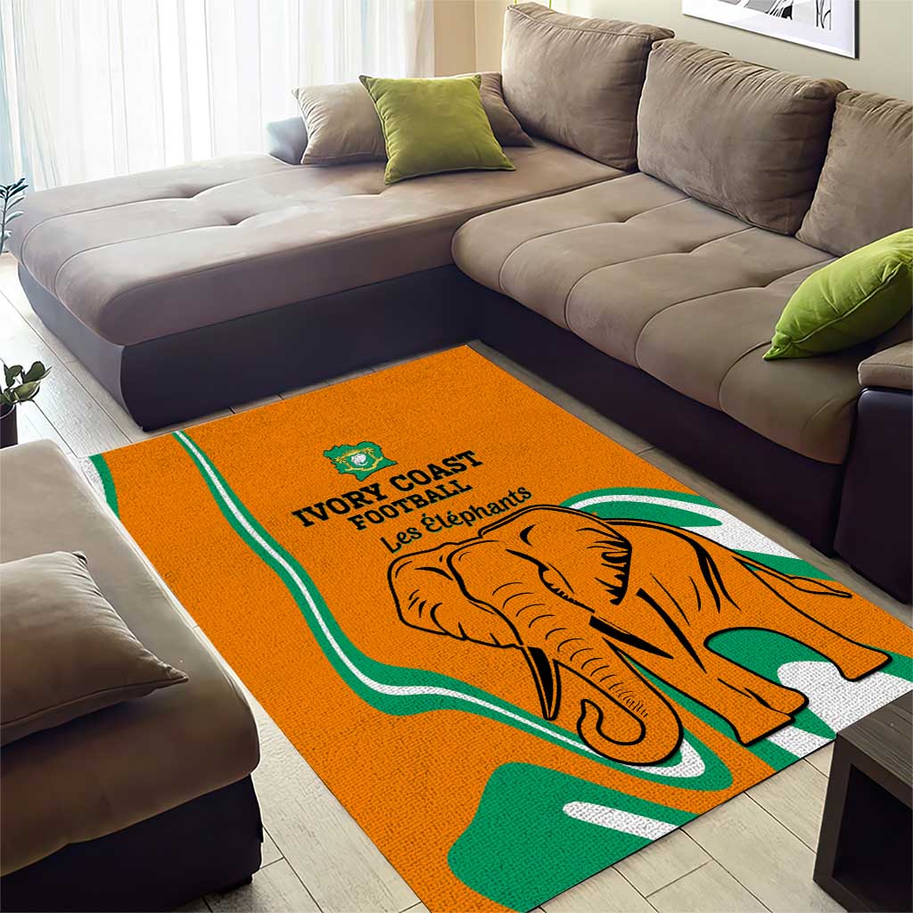 Ivory Coast Football Area Rug 2024 Go Champions Les Elephants LT14