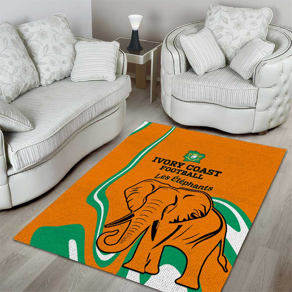Ivory Coast Football Area Rug 2024 Go Champions Les Elephants LT14