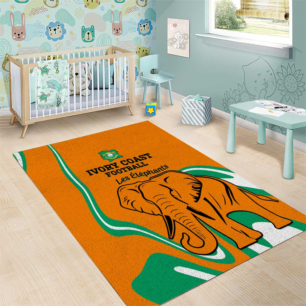 Ivory Coast Football Area Rug 2024 Go Champions Les Elephants LT14