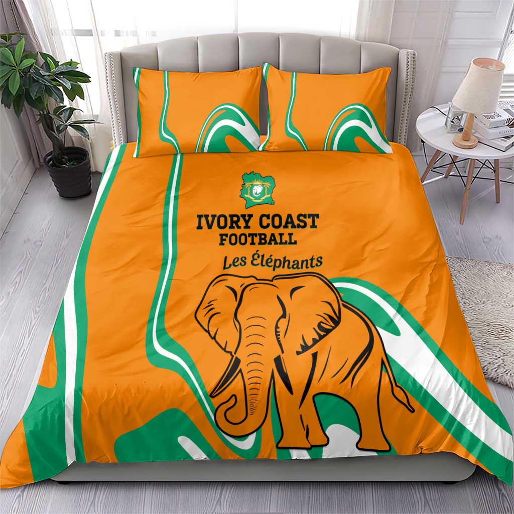Ivory Coast Football Bedding Set 2024 Go Champions Les Elephants LT14