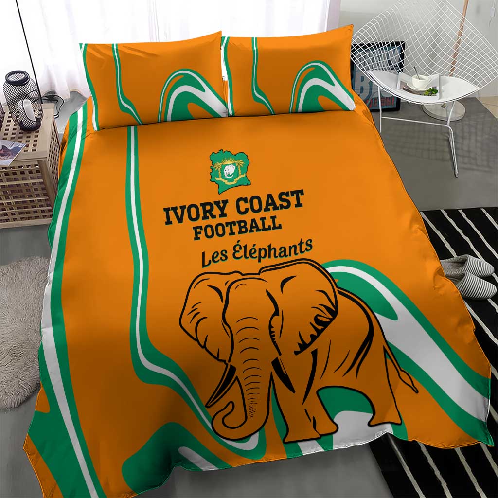 Ivory Coast Football Bedding Set 2024 Go Champions Les Elephants LT14