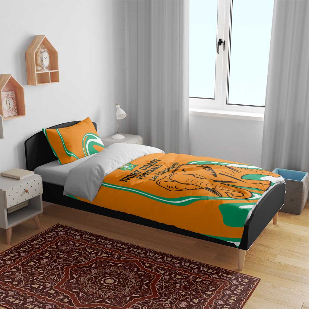 Ivory Coast Football Bedding Set 2024 Go Champions Les Elephants LT14