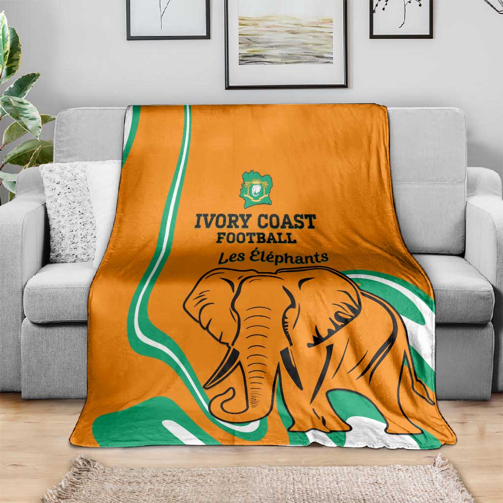 Ivory Coast Football Blanket 2024 Go Champions Les Elephants LT14