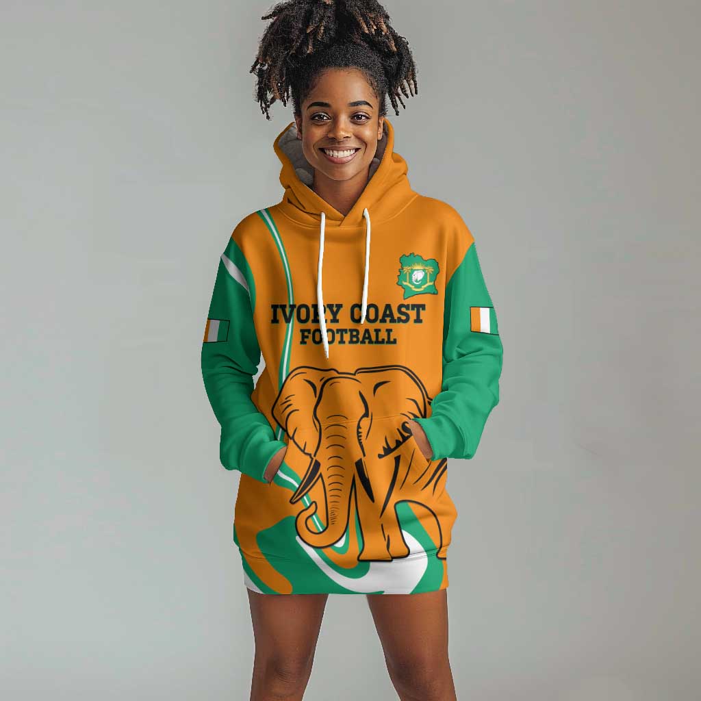Custom Ivory Coast Football Hoodie Dress 2024 Go Champions Les Elephants LT14