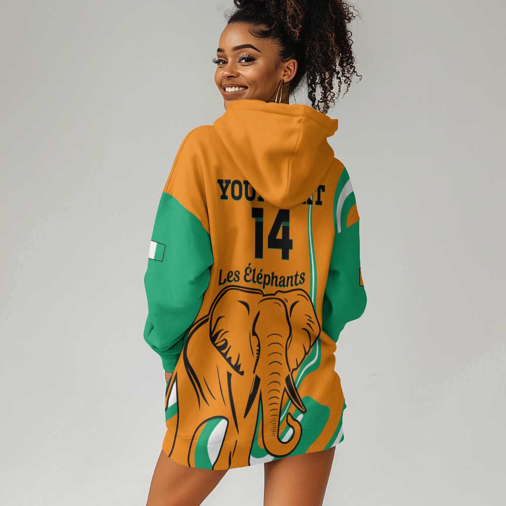 Custom Ivory Coast Football Hoodie Dress 2024 Go Champions Les Elephants LT14