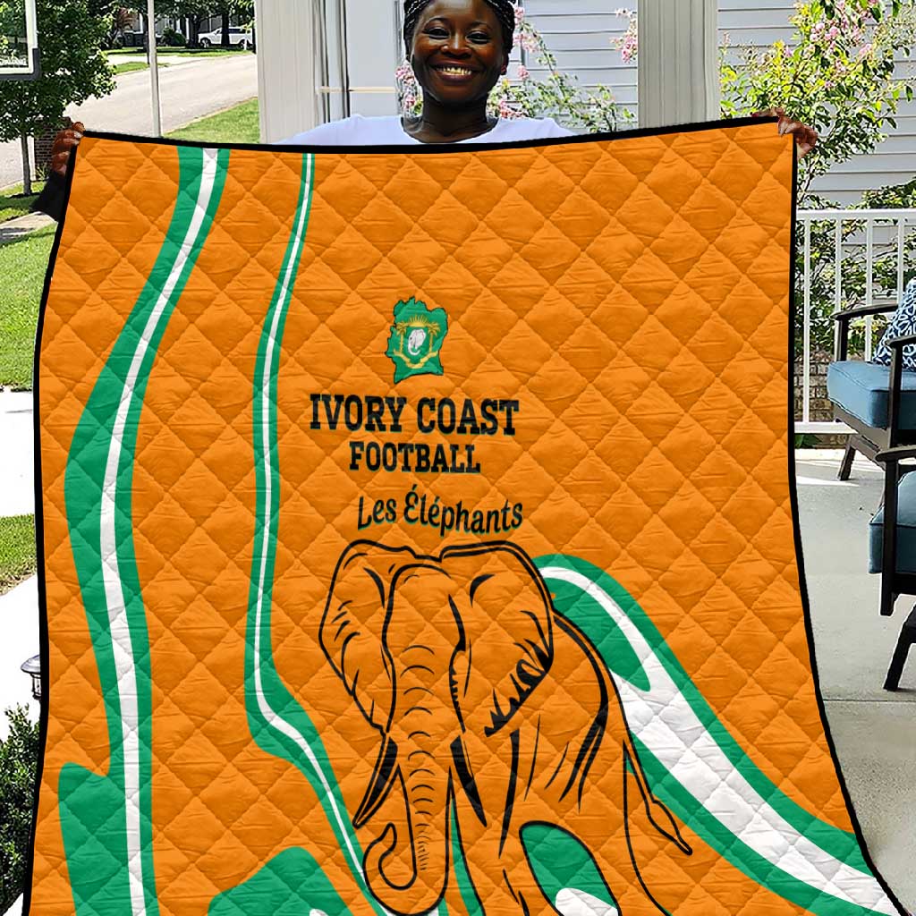 Ivory Coast Football Quilt 2024 Go Champions Les Elephants LT14