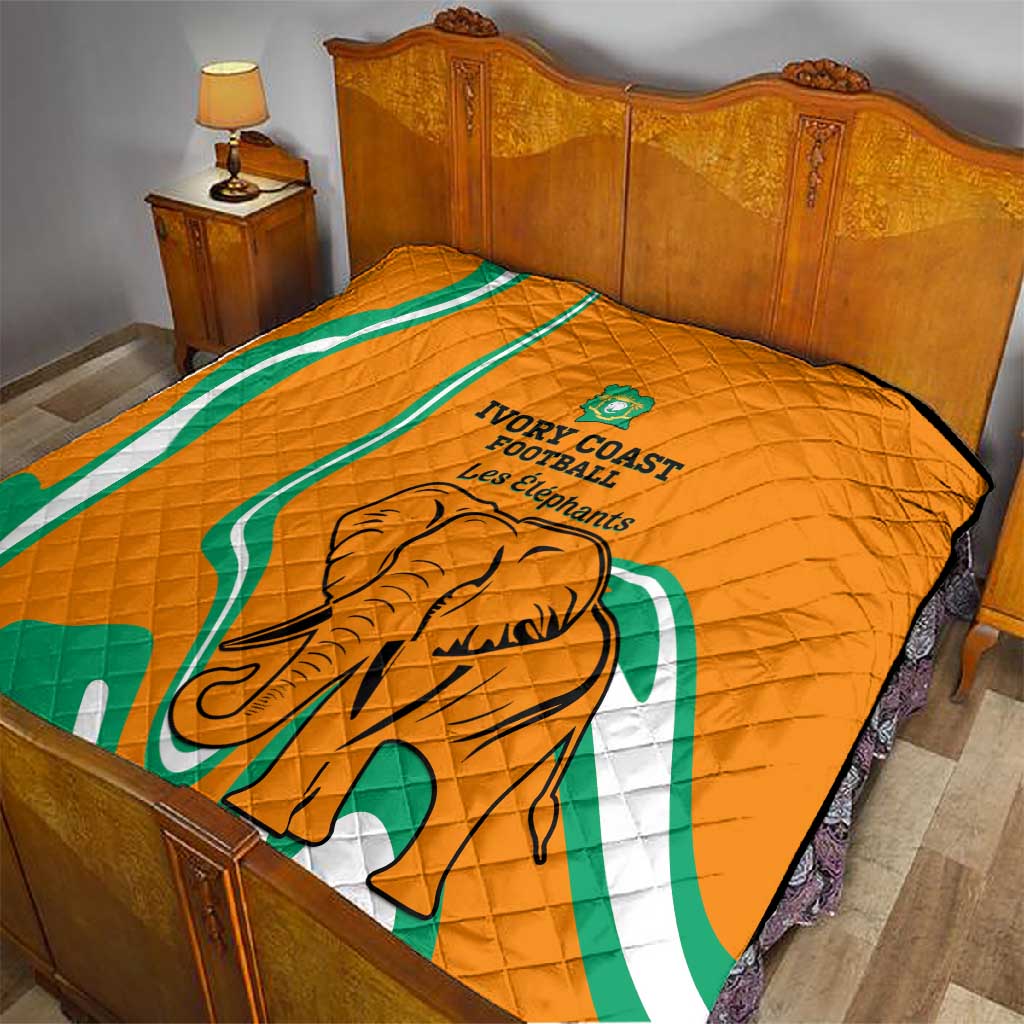 Ivory Coast Football Quilt 2024 Go Champions Les Elephants LT14