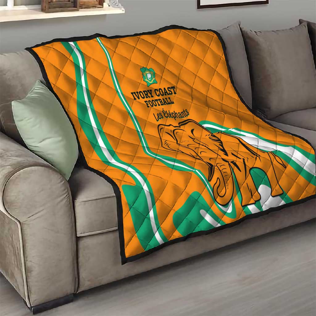 Ivory Coast Football Quilt 2024 Go Champions Les Elephants LT14