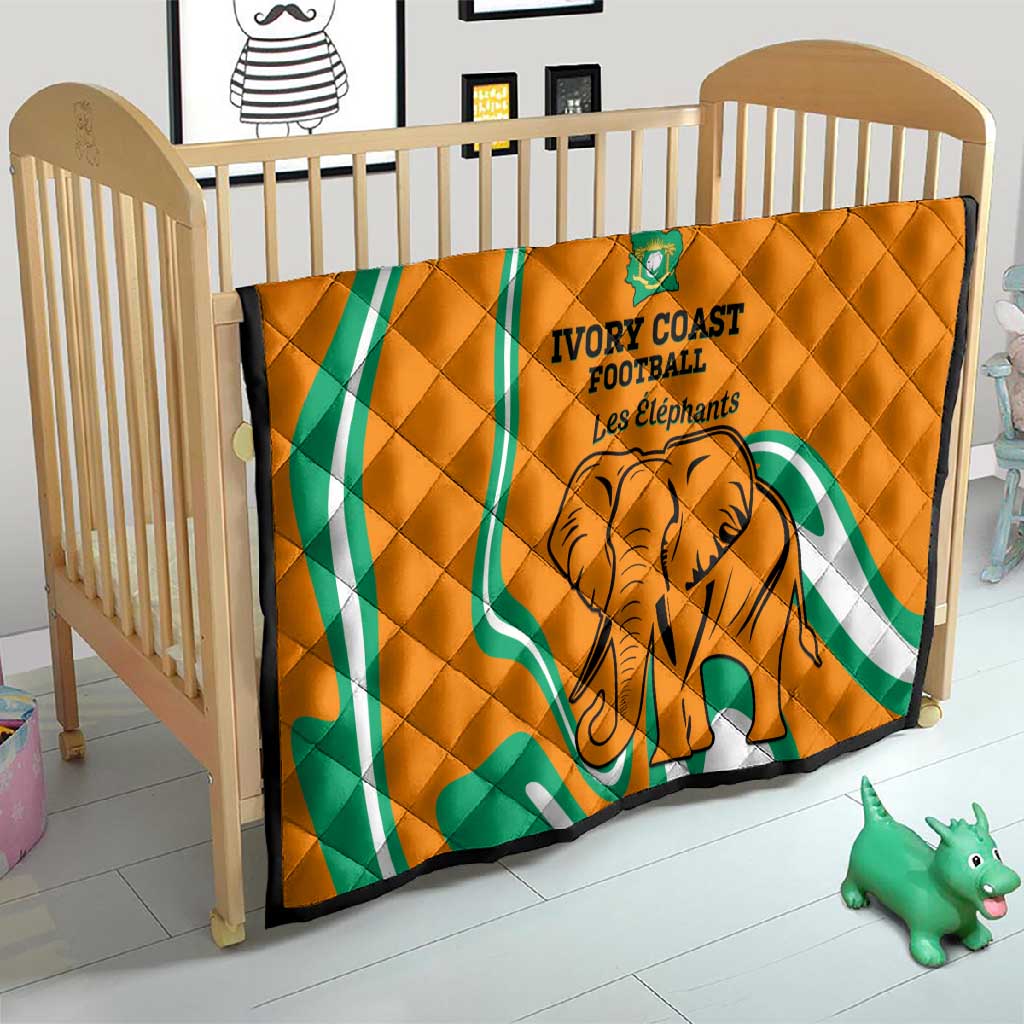 Ivory Coast Football Quilt 2024 Go Champions Les Elephants LT14