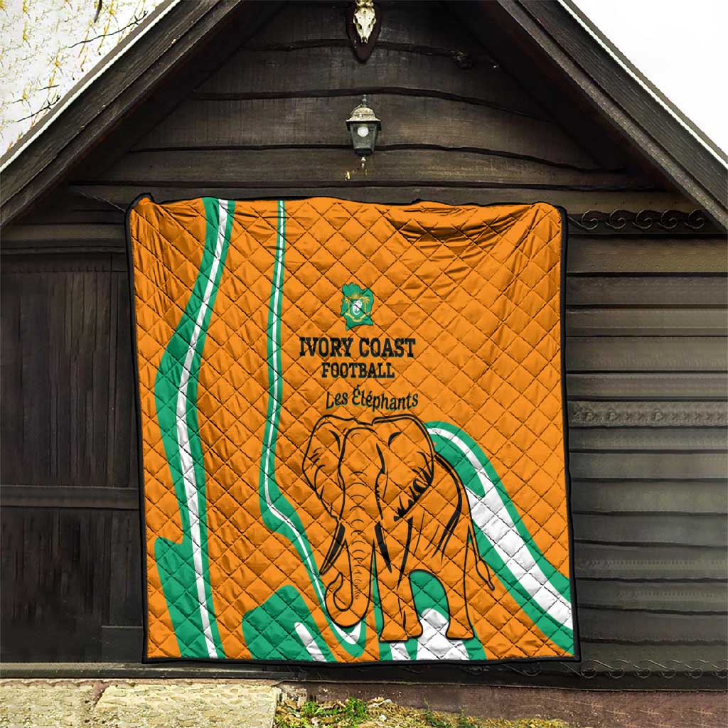 Ivory Coast Football Quilt 2024 Go Champions Les Elephants LT14
